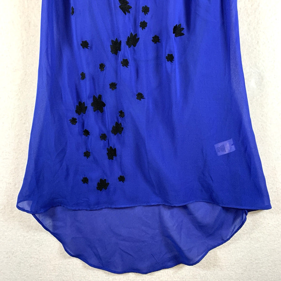Womens Sheer Chiffon Tunic Top Sz M Cobalt Blue Whimsigoth‎ Fairy Grunge Witchy - Picture 3 of 15
